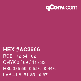 颜色代码: HEX #AC3666 | qconv.com