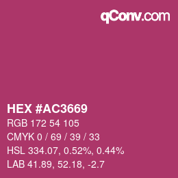 Color code: HEX #AC3669 | qconv.com