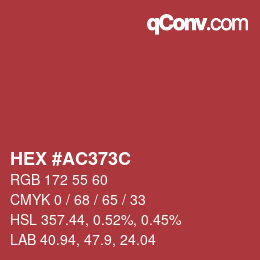 カラーコード: HEX #AC373C | qconv.com