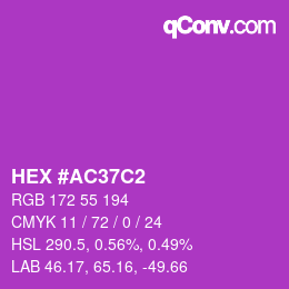 Color code: HEX #AC37C2 | qconv.com