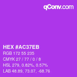 Color code: HEX #AC37EB | qconv.com