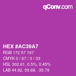 Farbcode: HEX #AC39A7 | qconv.com