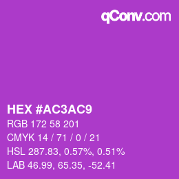 カラーコード: HEX #AC3AC9 | qconv.com