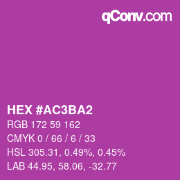 カラーコード: HEX #AC3BA2 | qconv.com