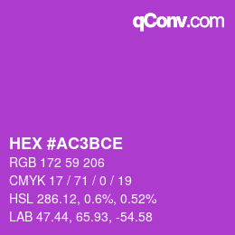 Color code: HEX #AC3BCE | qconv.com