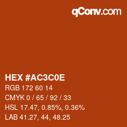 カラーコード: HEX #AC3C0E | qconv.com
