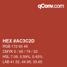 カラーコード: HEX #AC3C2D | qconv.com