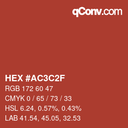 Color code: HEX #AC3C2F | qconv.com