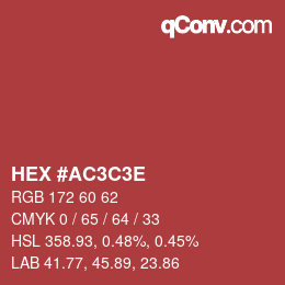 カラーコード: HEX #AC3C3E | qconv.com