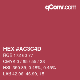 Color code: HEX #AC3C4D | qconv.com