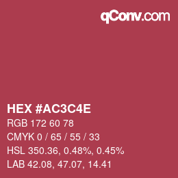 Color code: HEX #AC3C4E | qconv.com