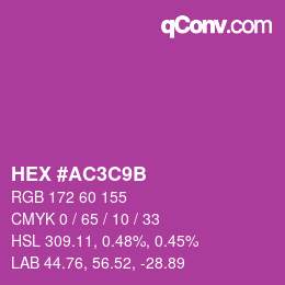 カラーコード: HEX #AC3C9B | qconv.com