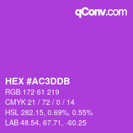 Color code: HEX #AC3DDB | qconv.com