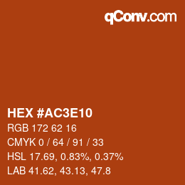 カラーコード: HEX #AC3E10 | qconv.com