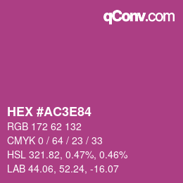Farbcode: HEX #AC3E84 | qconv.com