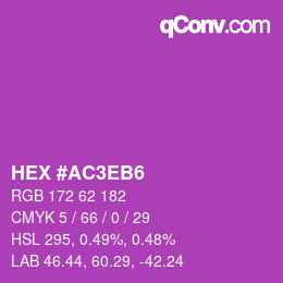 Farbcode: HEX #AC3EB6 | qconv.com