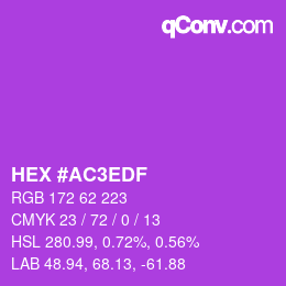 Color code: HEX #AC3EDF | qconv.com