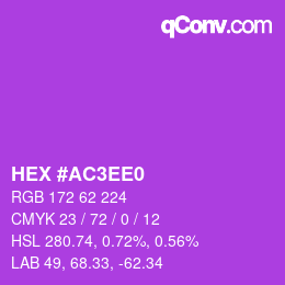 Color code: HEX #AC3EE0 | qconv.com
