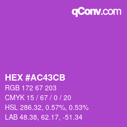 Color code: HEX #AC43CB | qconv.com