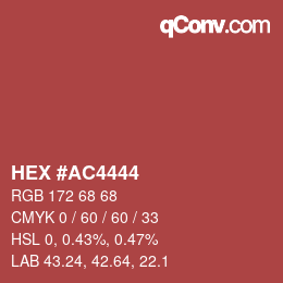 颜色代码: HEX #AC4444 | qconv.com