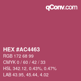 カラーコード: HEX #AC4463 | qconv.com