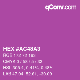 Color code: HEX #AC48A3 | qconv.com