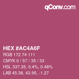 颜色代码: HEX #AC4A6F | qconv.com