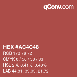 カラーコード: HEX #AC4C48 | qconv.com
