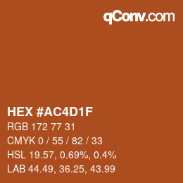 Farbcode: HEX #AC4D1F | qconv.com