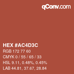 Farbcode: HEX #AC4D3C | qconv.com