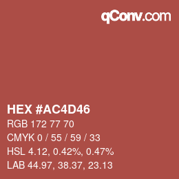 Color code: HEX #AC4D46 | qconv.com