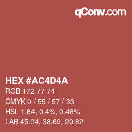 カラーコード: HEX #AC4D4A | qconv.com