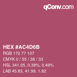 颜色代码: HEX #AC4D6B | qconv.com