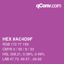 Farbcode: HEX #AC4D9F | qconv.com