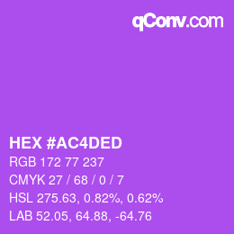 Color code: HEX #AC4DED | qconv.com