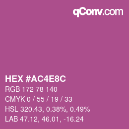 カラーコード: HEX #AC4E8C | qconv.com