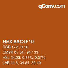 Color code: HEX #AC4F10 | qconv.com