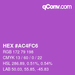 カラーコード: HEX #AC4FC6 | qconv.com