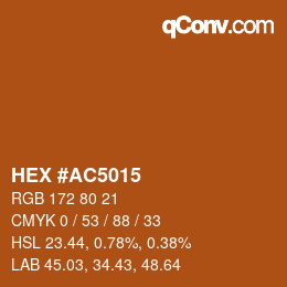 カラーコード: HEX #AC5015 | qconv.com