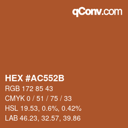 Code couleur: HEX #AC552B | qconv.com