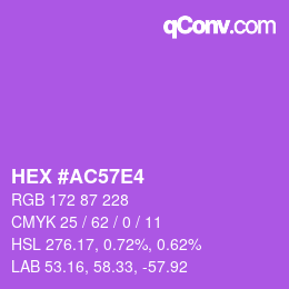 カラーコード: HEX #AC57E4 | qconv.com