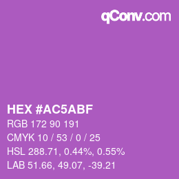 颜色代码: HEX #AC5ABF | qconv.com