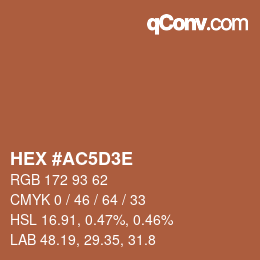 Color code: HEX #AC5D3E | qconv.com