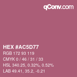 Farbcode: HEX #AC5D77 | qconv.com