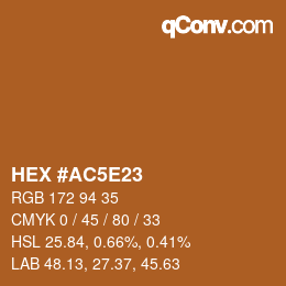 Color code: HEX #AC5E23 | qconv.com