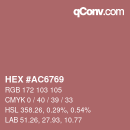 颜色代码: HEX #AC6769 | qconv.com