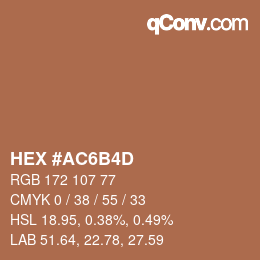 Farbcode: HEX #AC6B4D | qconv.com