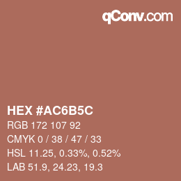 Color code: HEX #AC6B5C | qconv.com
