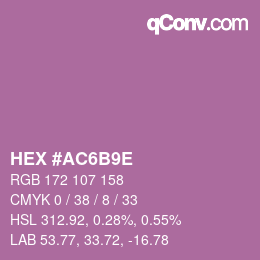 Color code: HEX #AC6B9E | qconv.com