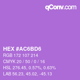 颜色代码: HEX #AC6BD6 | qconv.com